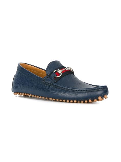 gucci leather driver with web blue|Gucci drivers loafers.